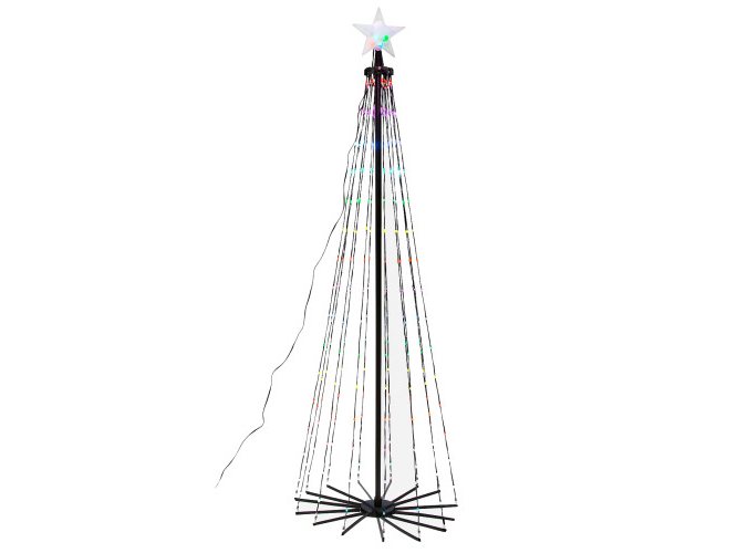 Choinka świecąca 250 LED 180cm śr.60cm stelaż światełka APLIKACJA pilot, Black Red White