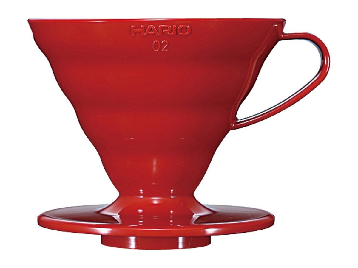 Keramický překapávač Hario V60-02 v červené barvě