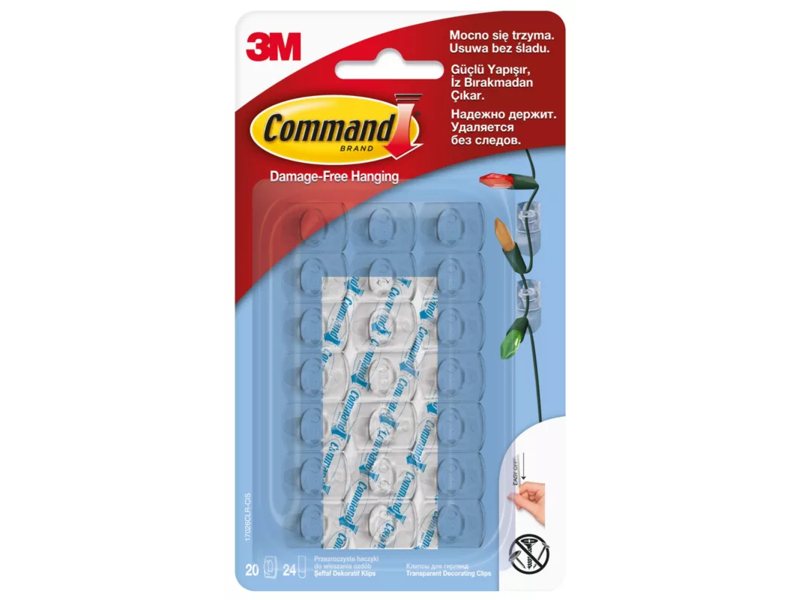 Haczyki samoprzylepne przezroczyste Command 20 szt., Command